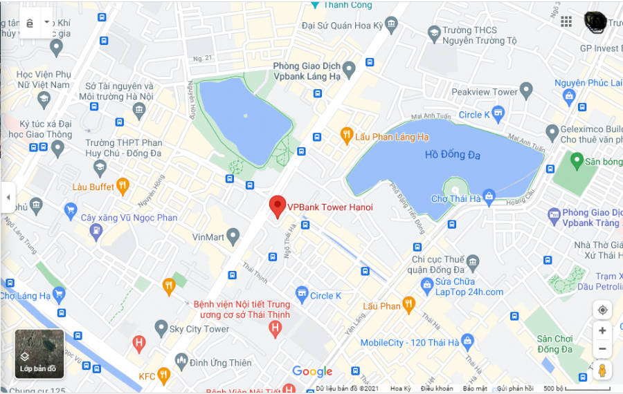 Vị trí đắc địa của tòa nhà VP Bank Láng Hạ